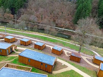 Aerial view of the lodges
