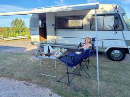 Motorhome pitched at campsite