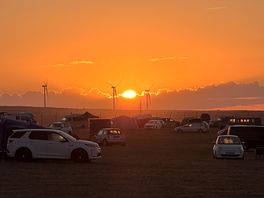 Sunset over campsite