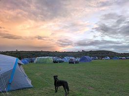 Camping au coucher du soleil