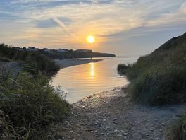 Widok na plażę - zachód słońca