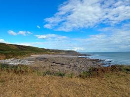 View towards Oxwich point on coastal path