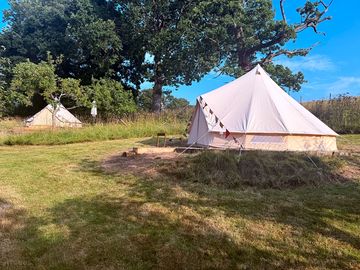 Tentes dans le verger