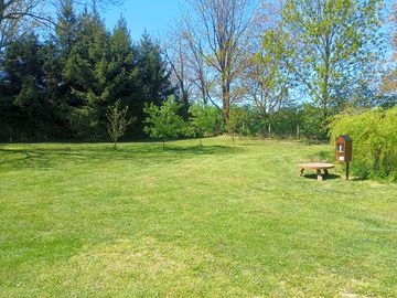 Peaceful and leafy grass pitches